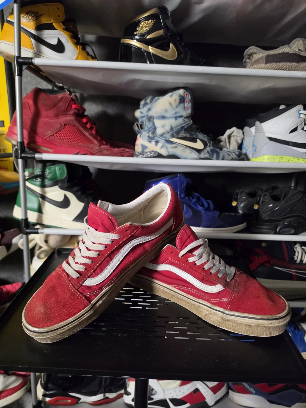 🔥 Red Vans Men Size 10 Old Skool Suede Sneakers